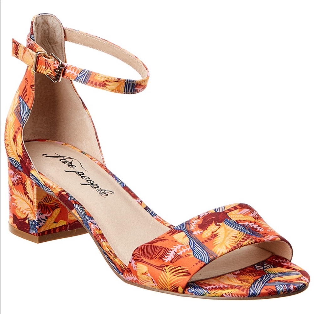 FREE PEOPLE PRINTED MARIGOLD SATIN SANDAL